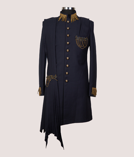 Blue Regal Asymmetric Sherwani - IN 9691 (1)1