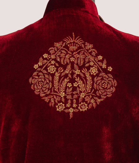 Maroon Satin Asymmetric Sherwani - IW 7563