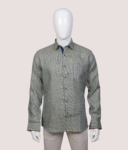 Light Green Checked Shirt FS - AAL 57081