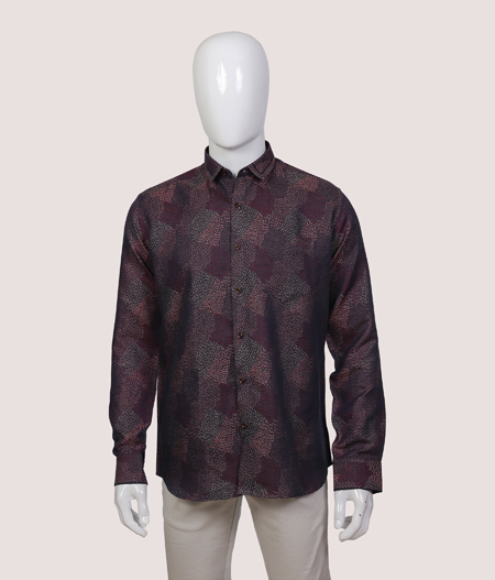 Maroon Pattern Shirt FS - AAL 66341