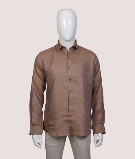 Brown And Gold Pattern Shirt FS - AAL 67321