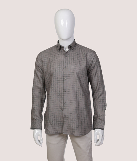 Grey Black Checked Shirt FS - AAL 73771