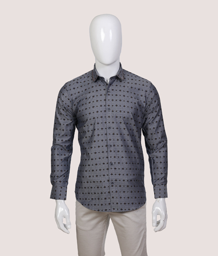 Grey And Maroon Pattern Shirt FS - ACL 36601