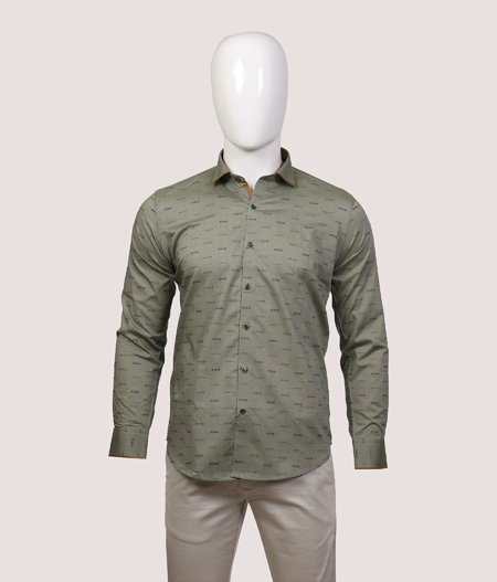 Rust Green Printed Shirt FS - ACL 22161