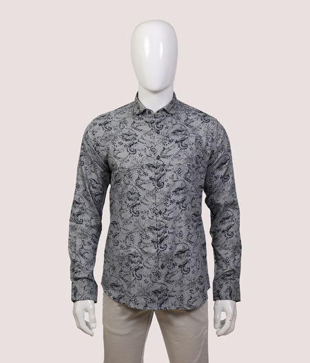 Greyish Blue Printed Shirt FS - ACL 26131