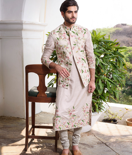 Resham Floral Bundi Kurta3