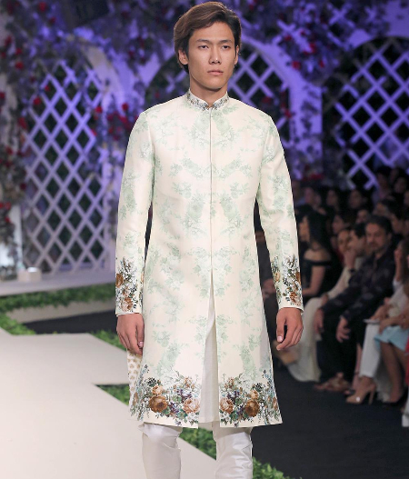 Hand Painted Silk Sherwani1