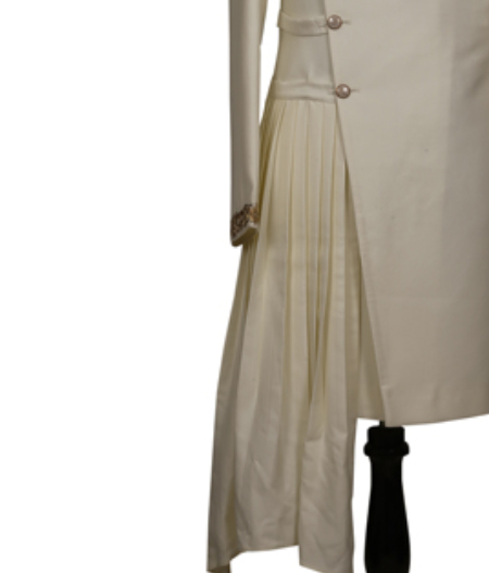 White Pearl Flair Sherwani2
