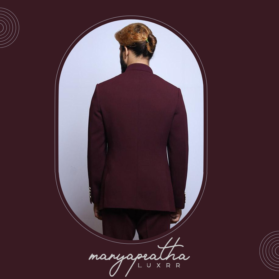 Maroon Bandgala Embroidered3
