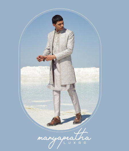 Silver Open Sherwani2