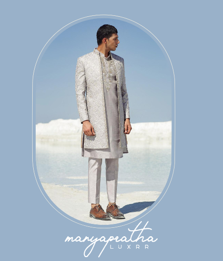 Silver Open Sherwani3