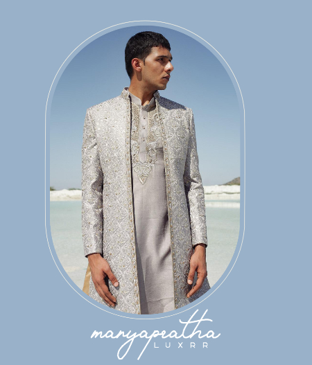 Silver Open Sherwani4