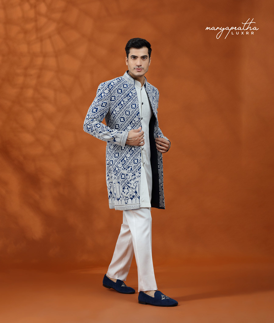OPEN SHERWANI BLUE HAZE2