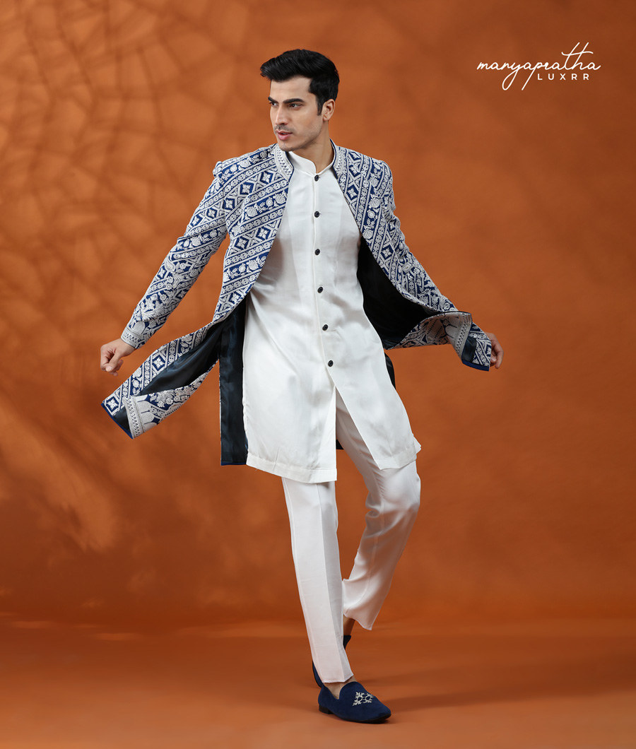 OPEN SHERWANI BLUE HAZE5