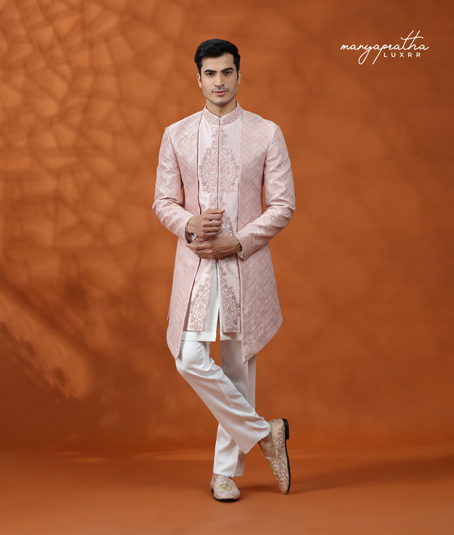 DOUBLE DRAPE PASTEL PINK PEACH INDO FUSION1