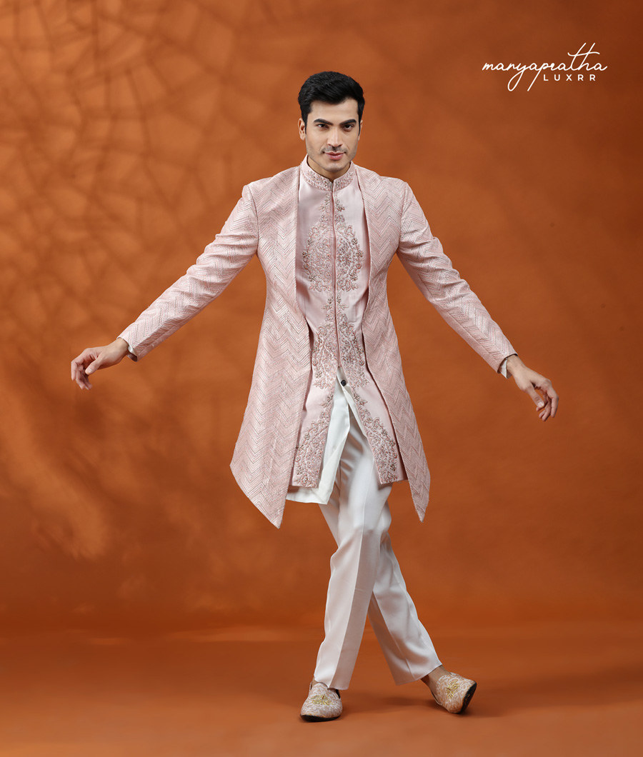 DOUBLE DRAPE PASTEL PINK PEACH INDO FUSION3