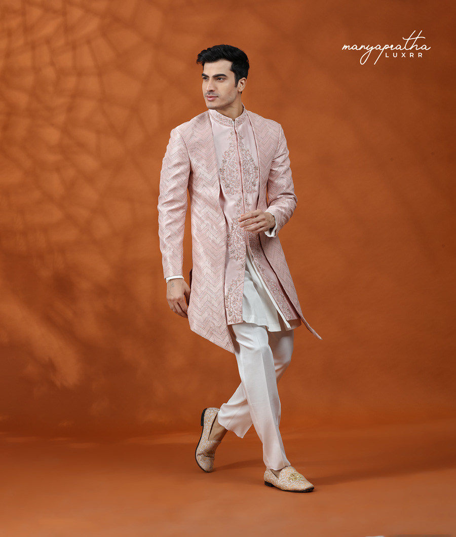 DOUBLE DRAPE PASTEL PINK PEACH INDO FUSION4