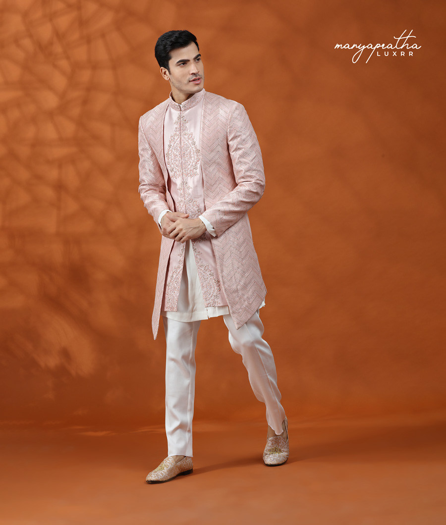 DOUBLE DRAPE PASTEL PINK PEACH INDO FUSION6