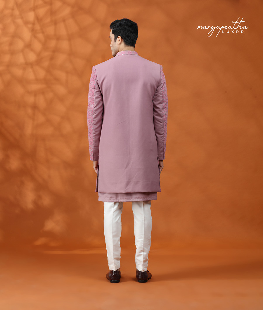 PINK MODERN ART OPEN SHERWANI4