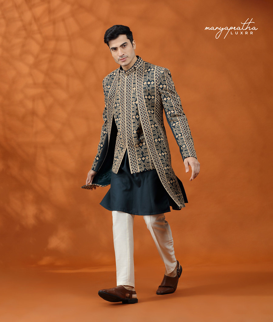 ZEAL DOUBLE DRAPE SHERWANI7