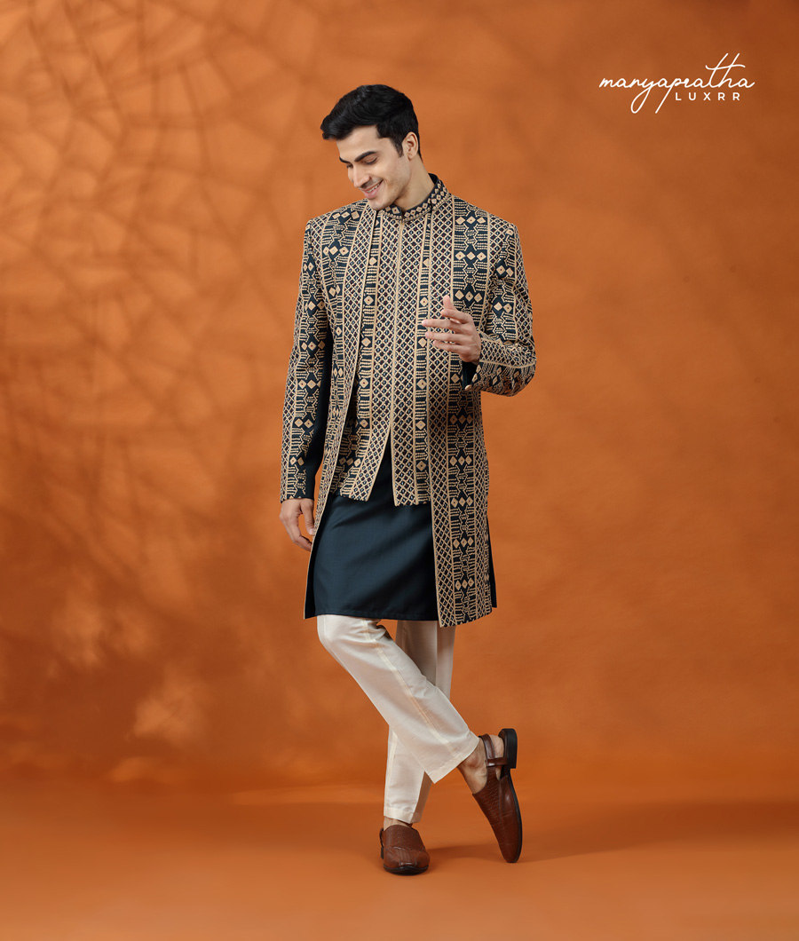 ZEAL DOUBLE DRAPE SHERWANI8