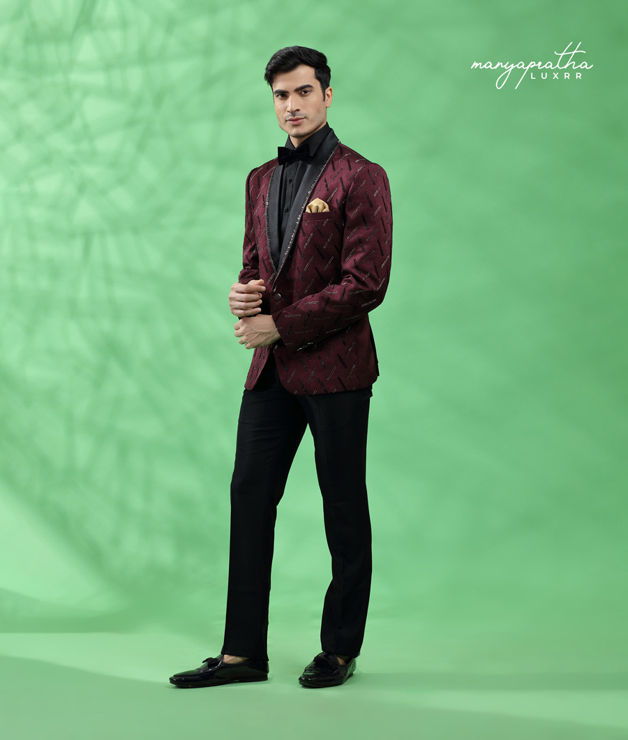 DEEP MARRON TUXEDO SUIT1