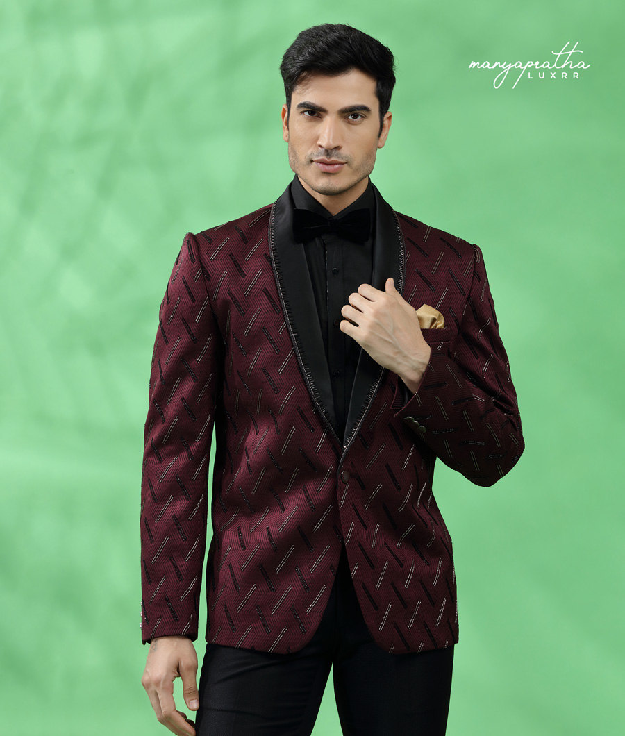 DEEP MARRON TUXEDO SUIT4