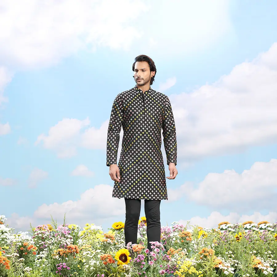 black-kurta-00788-b