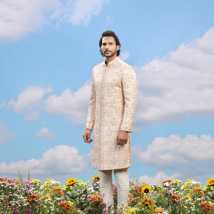 light-peach-silk-designer-sherwani-00829-b