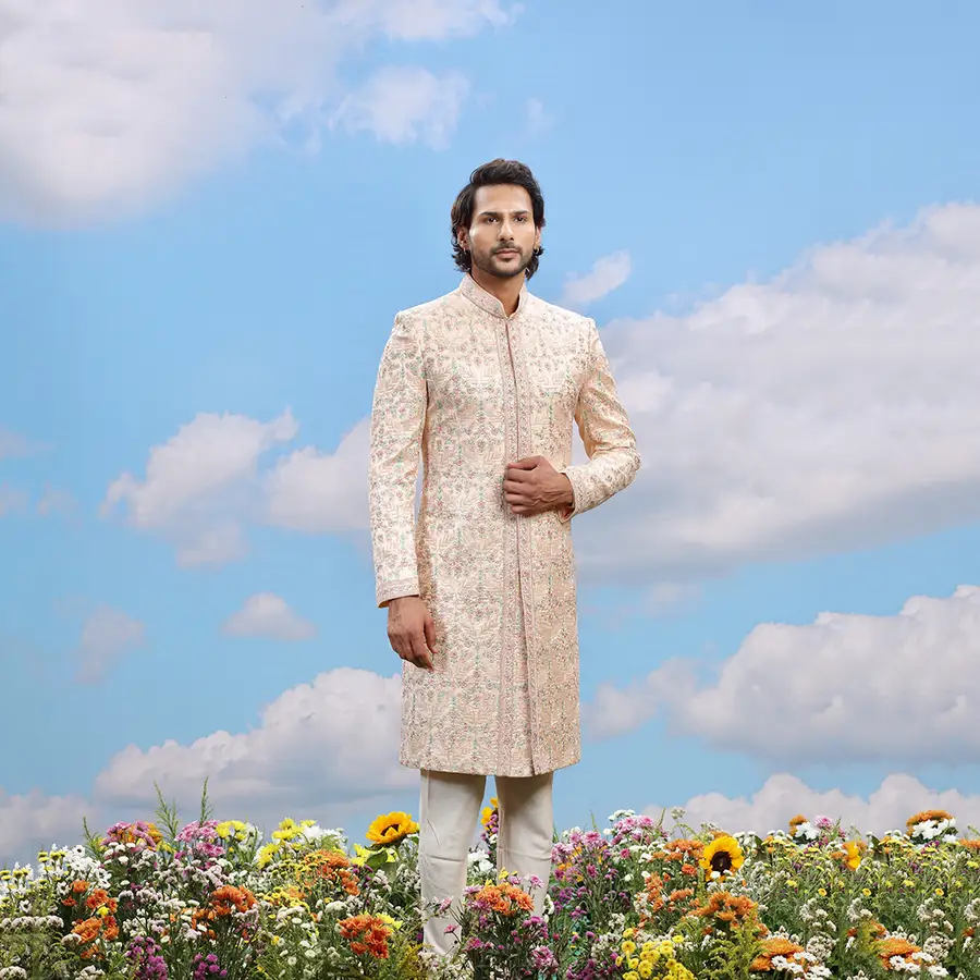 light-peach-silk-designer-sherwani-00829-c