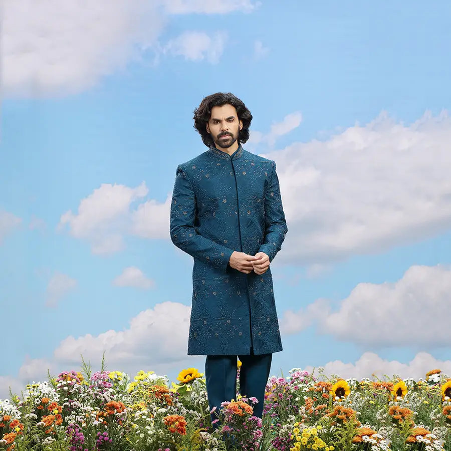 teal-blue-silk-designer-sherwani-00830-b