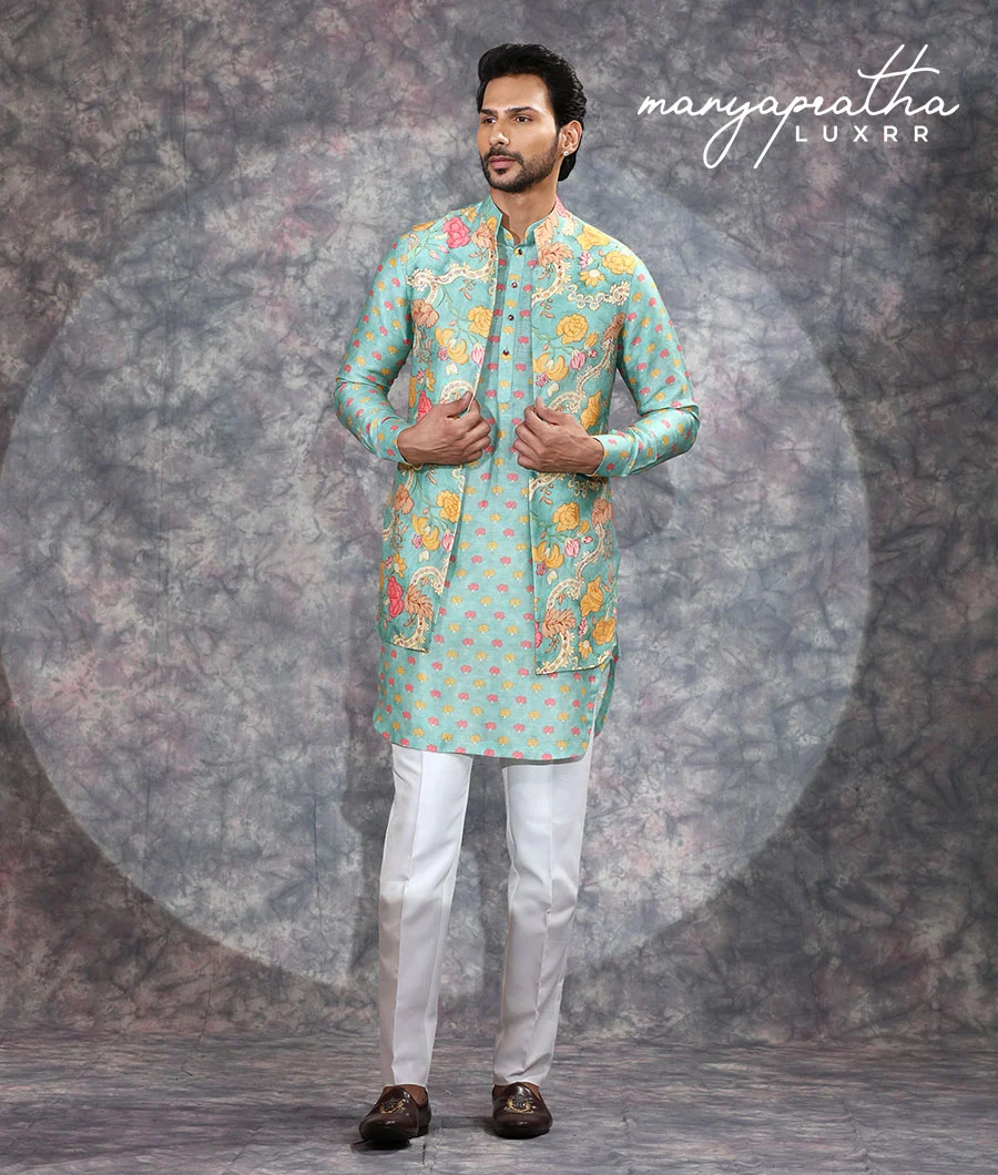 Ajz Teal Kurta Set4