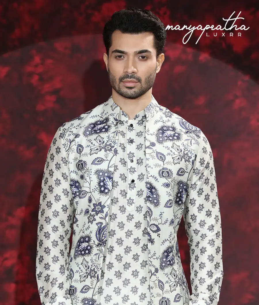 Finnegan Floral Cream Kurta2