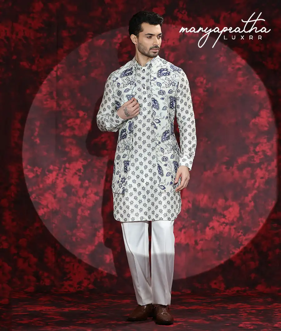 Finnegan Floral Cream Kurta5