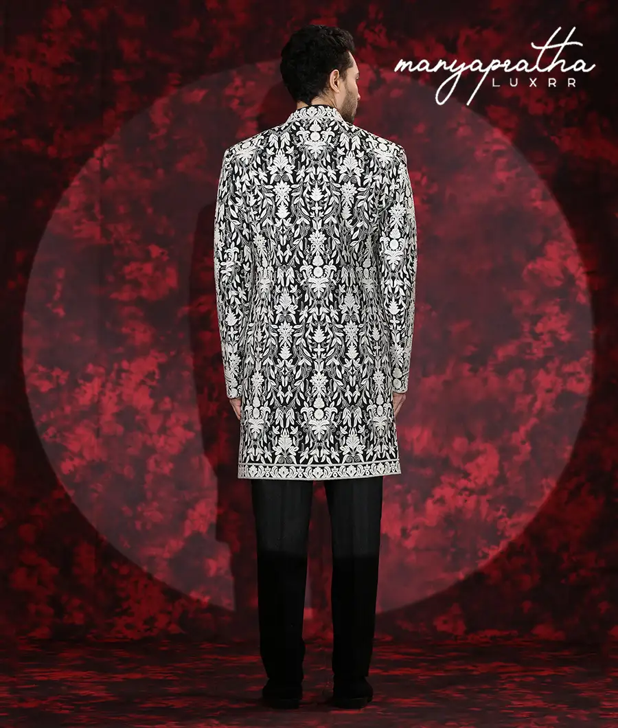 Griffin Black and White Sherwani8