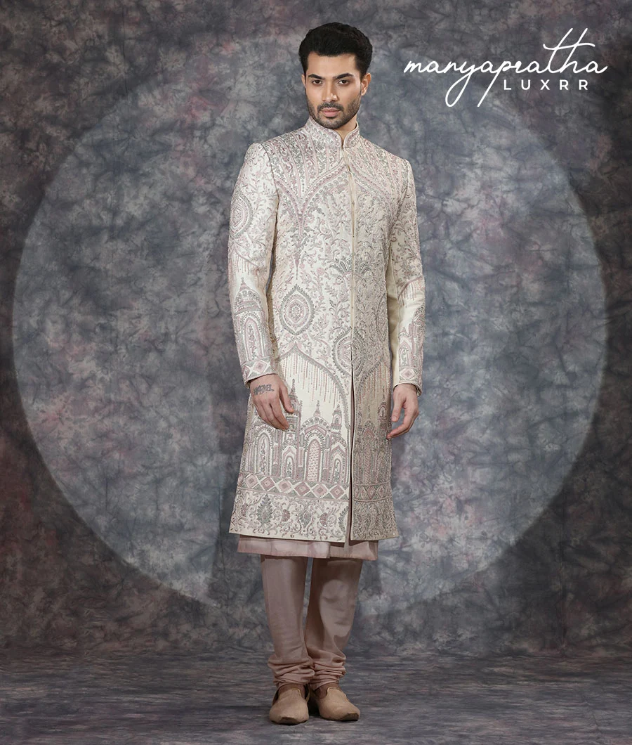Indiko Cream Sherwani3