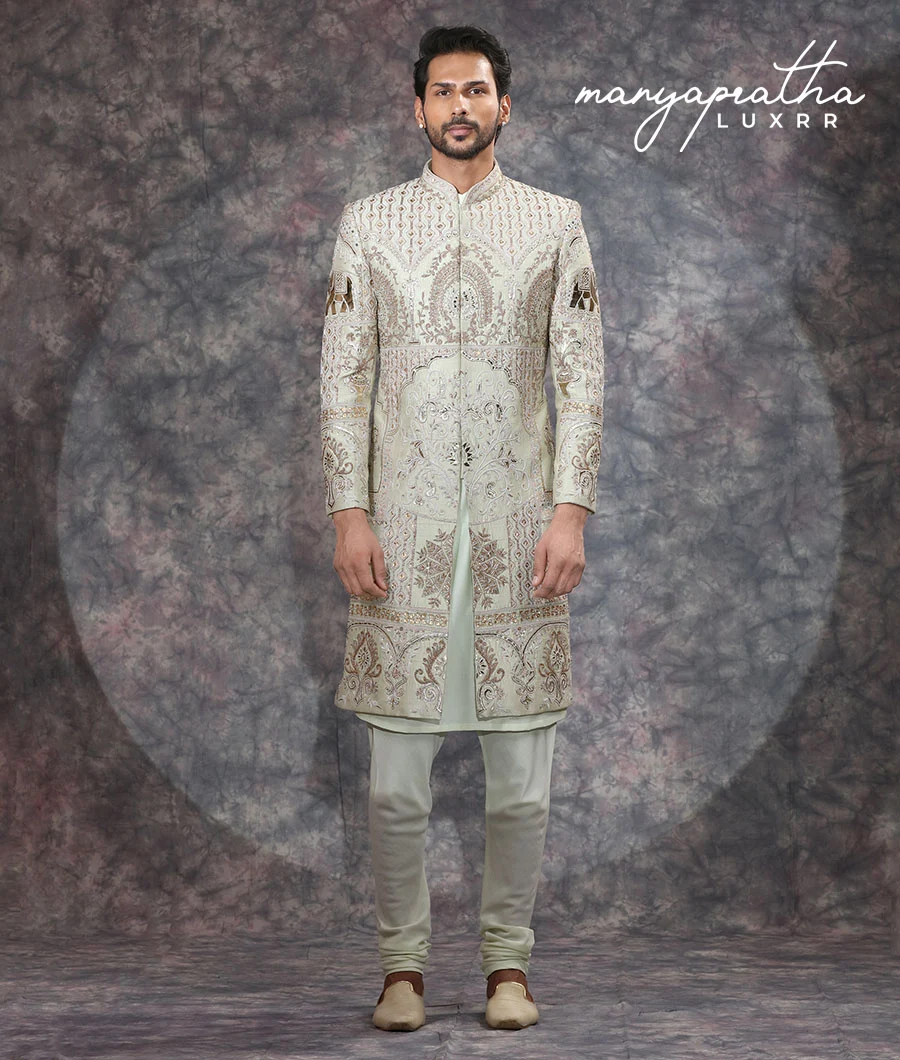 Callahan Pastel Green Sherwani3