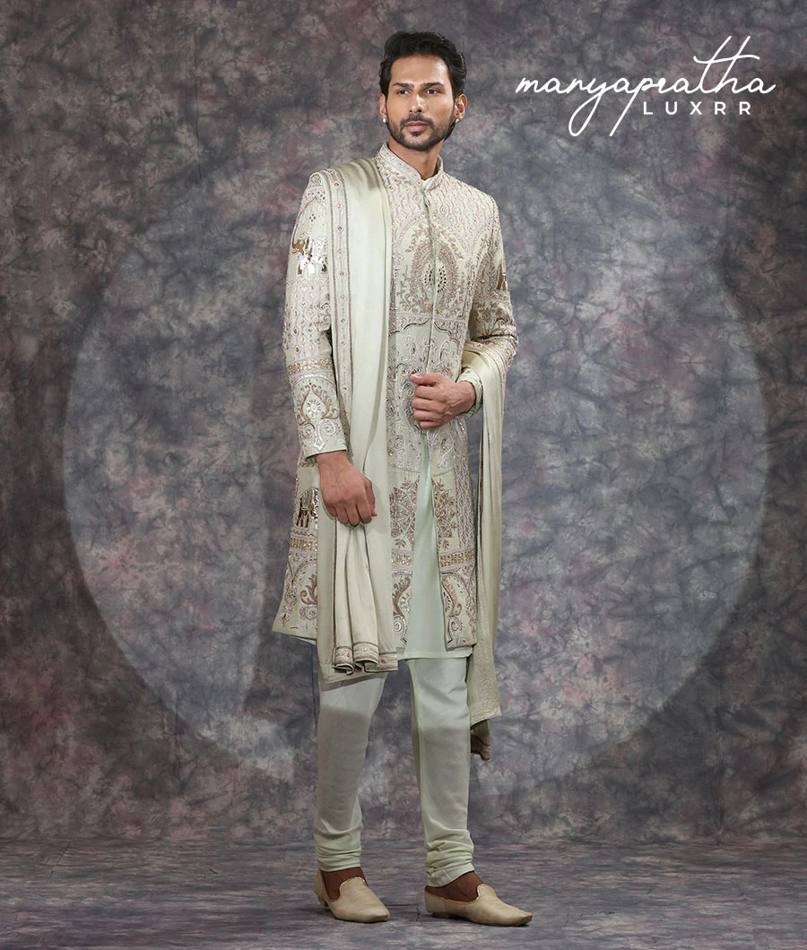 Callahan Pastel Green Sherwani4