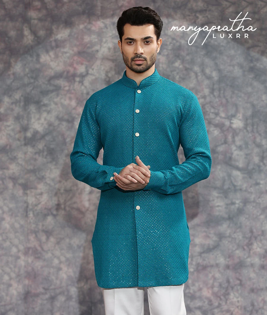 Atticus Turquoise Kurta Set1