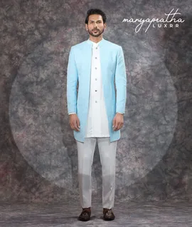 Peregrine Light Blue Indo-Western Outfit5