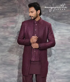 Hawthorn Maroon Indo-Western Outfit2