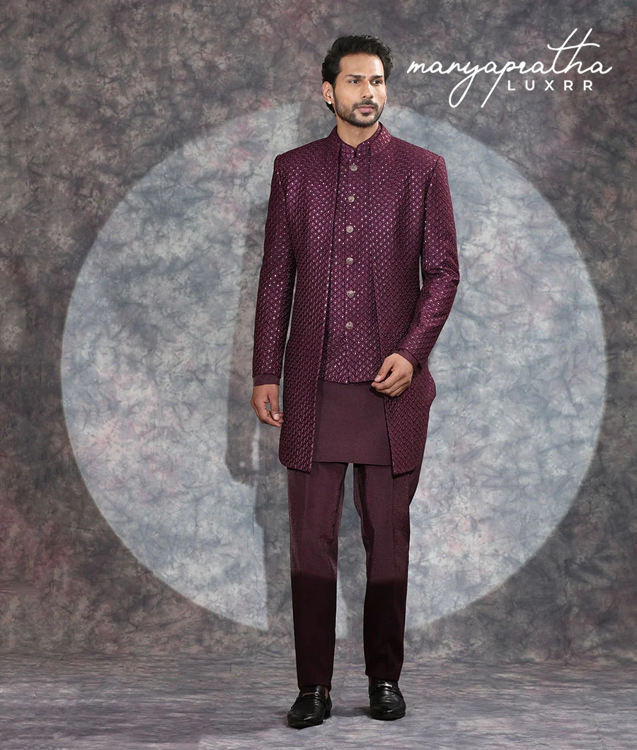 Hawthorn Maroon Indo-Western Outfit5