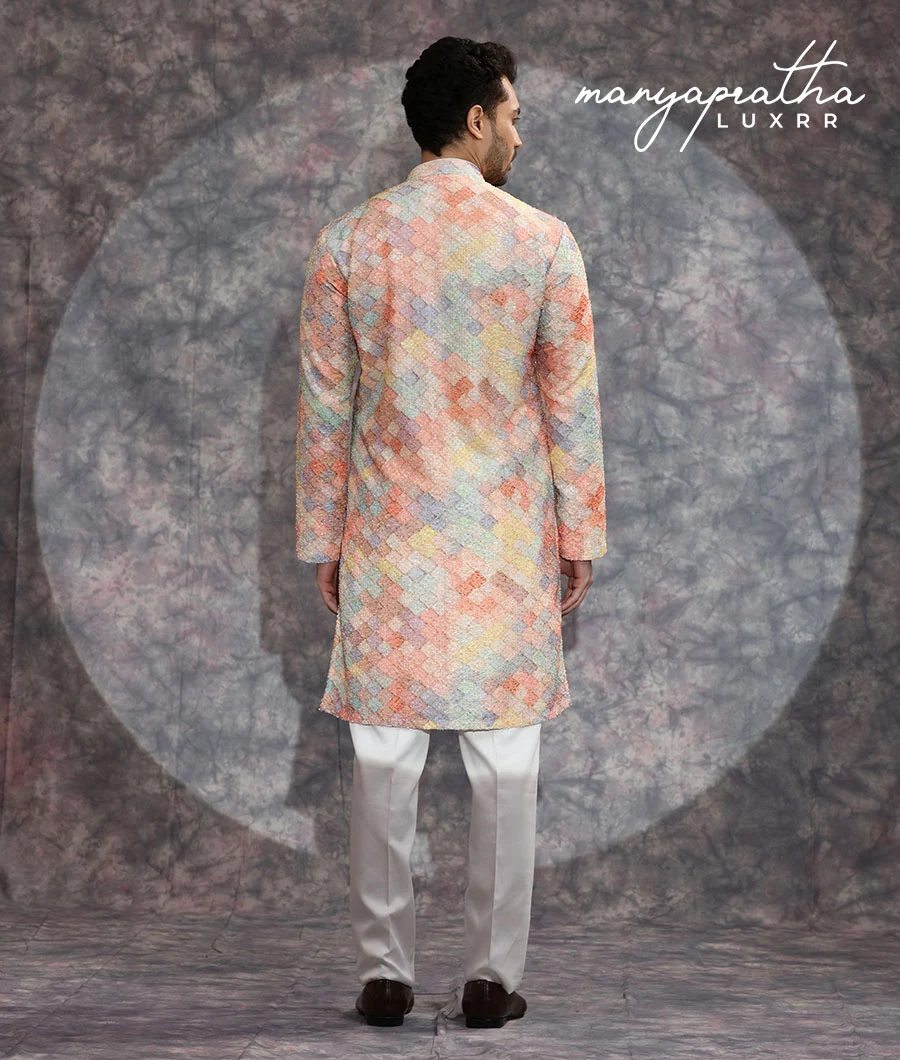 Valor Geometric Multicolour Indo-Western Outfit6