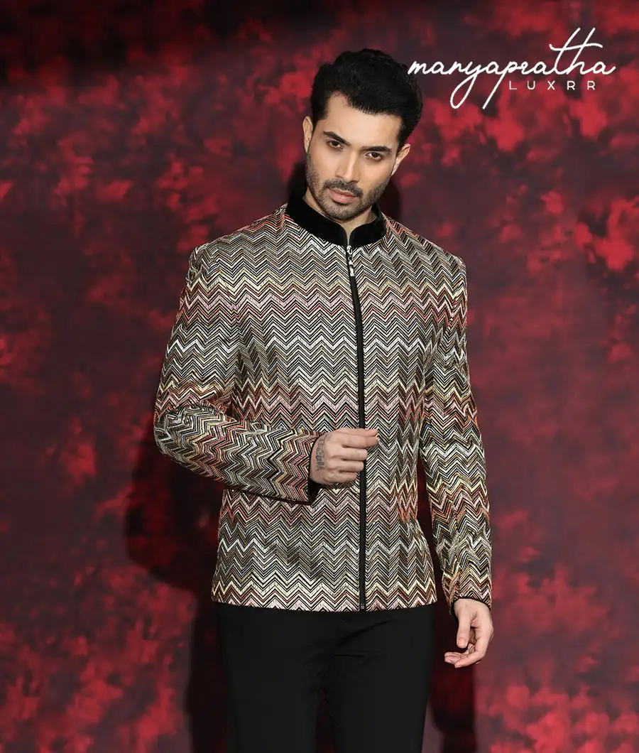 Serene Geometric Multicolour Jacket2