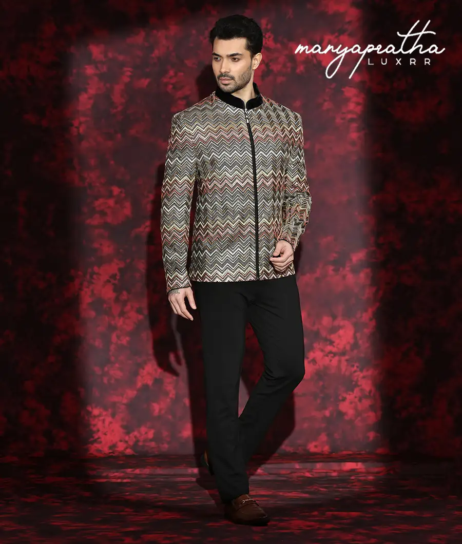 Serene Geometric Multicolour Jacket5