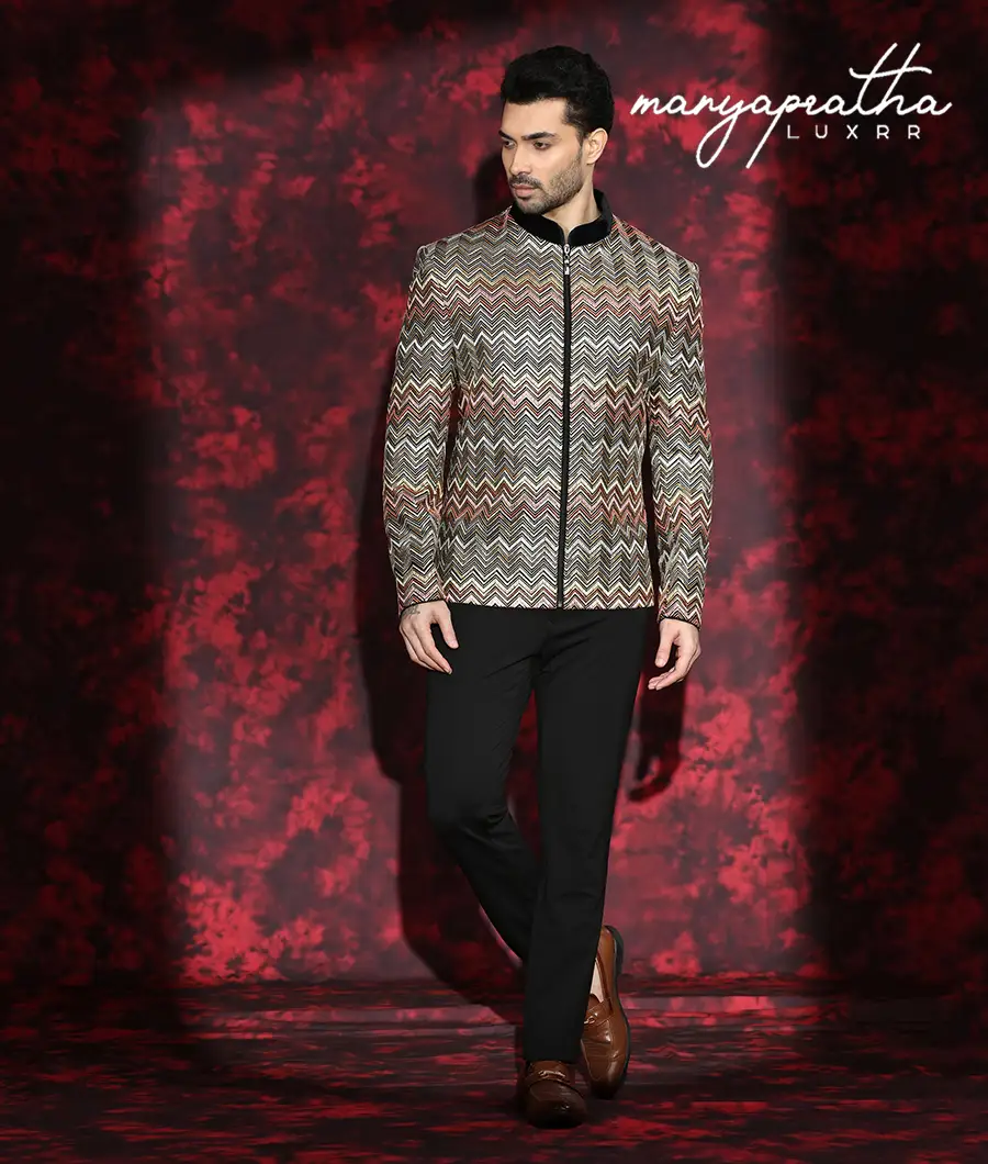 Serene Geometric Multicolour Jacket6