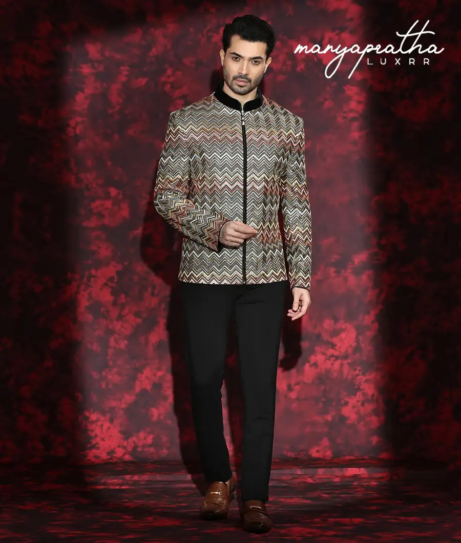 Serene Geometric Multicolour Jacket7