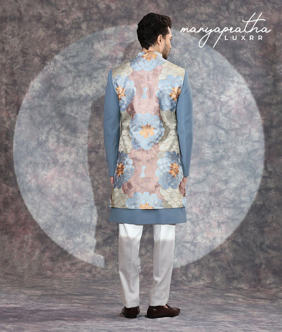 Solace Floral Charcoal Indo-Western Outfit6