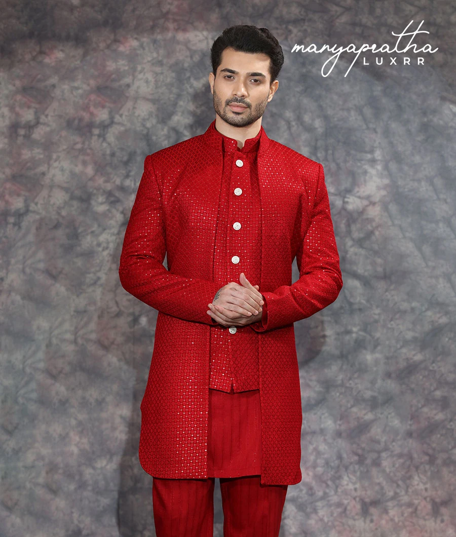 Red indo clearance western dress for man