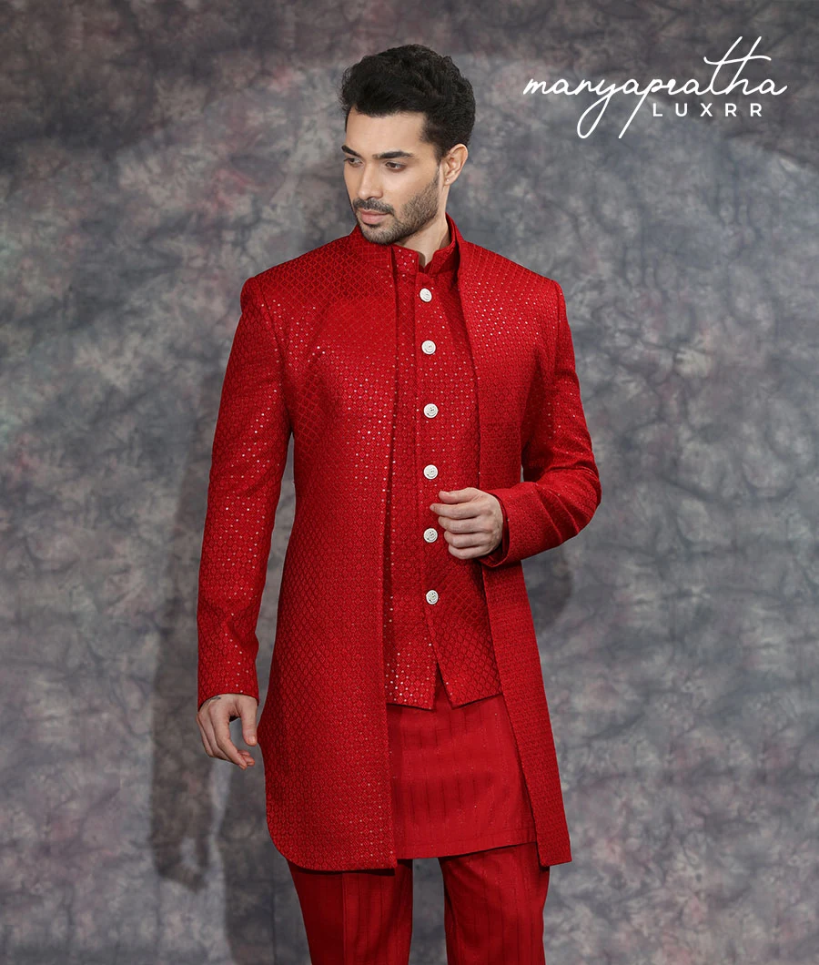 Everest Red Indo-Western Outfit2